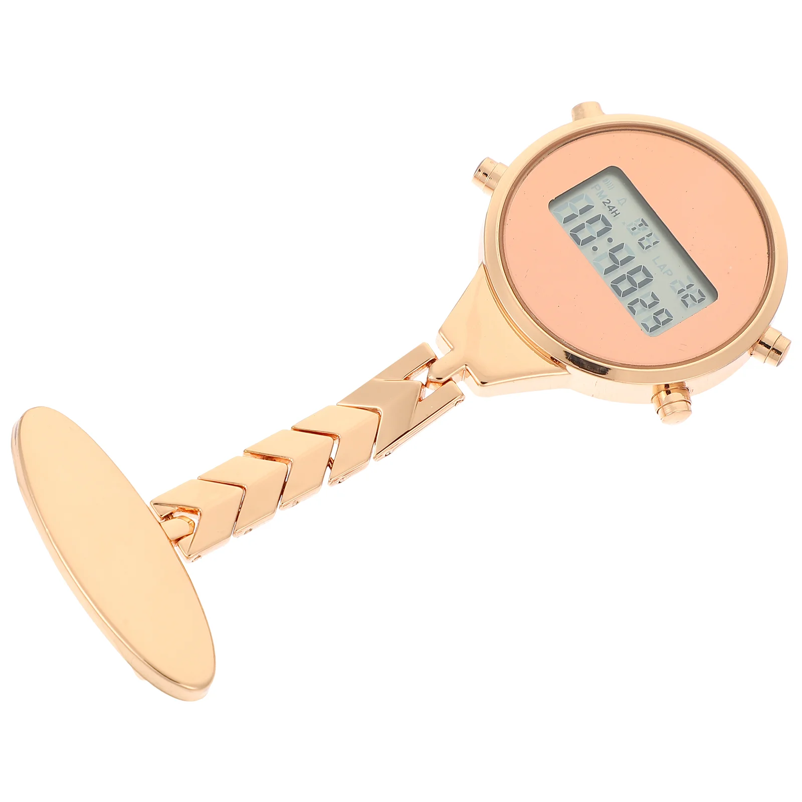 

Electronic Nurse Watch Women Badge Rose Gold Student Unisex Lapel Pin Alloy Detail Chic Look Birthday Christmas Gift Safe Dust