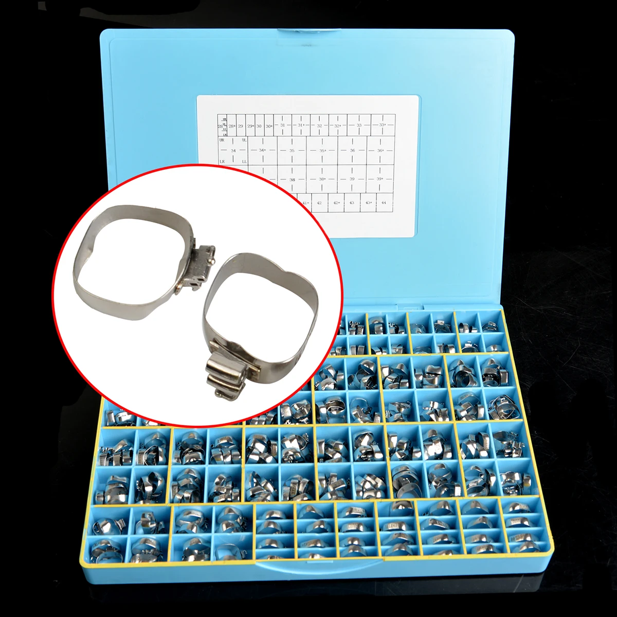 28#-44# Orthodontic Roth Molar Band with Buccal Tubes