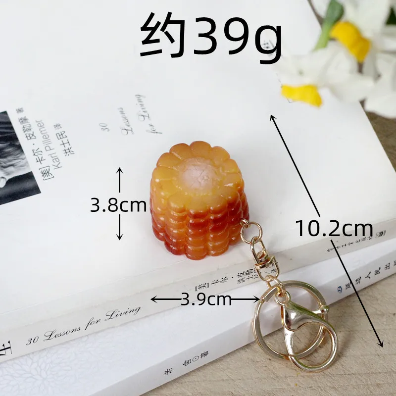 Simulated Barbecue Corn Sweet Potato Food Pendant Car Key Chain Pvc Key Pendant Backpack Pendant Jewelry Gifts Keyring