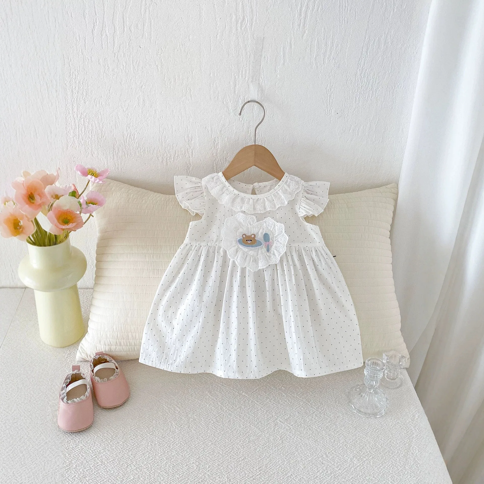 Girls' Dress Summer Dress 2026 New Stylish Baby Princess Summer Thin Wave Dot Children's Cotton