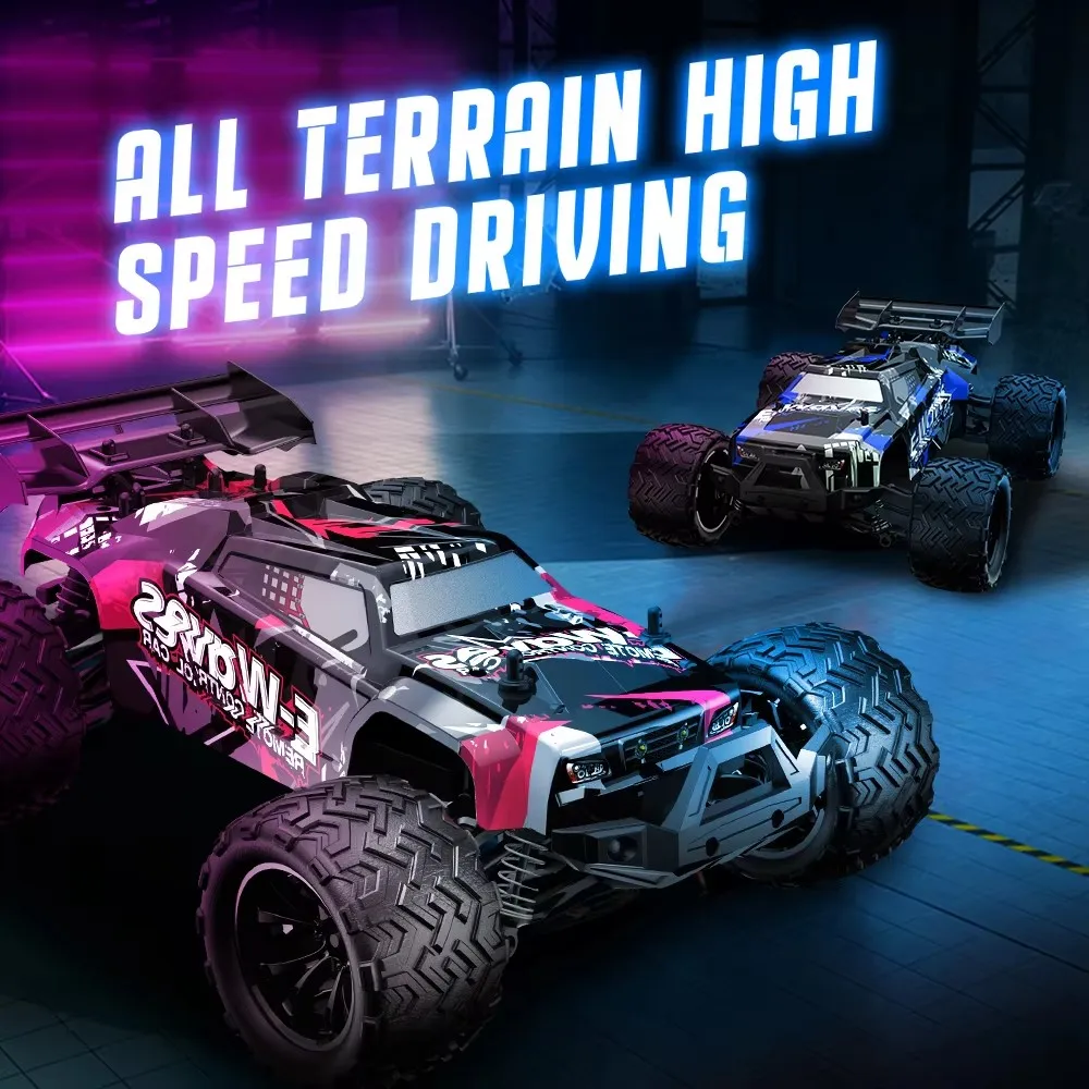 001E/002E 45 KM/h Super Brushless - Caminhão RC de alta velocidade à prova d'água, carro de brinquedo de controle remoto 4WD 1:14 - 4x4 Off Road Drift Racing