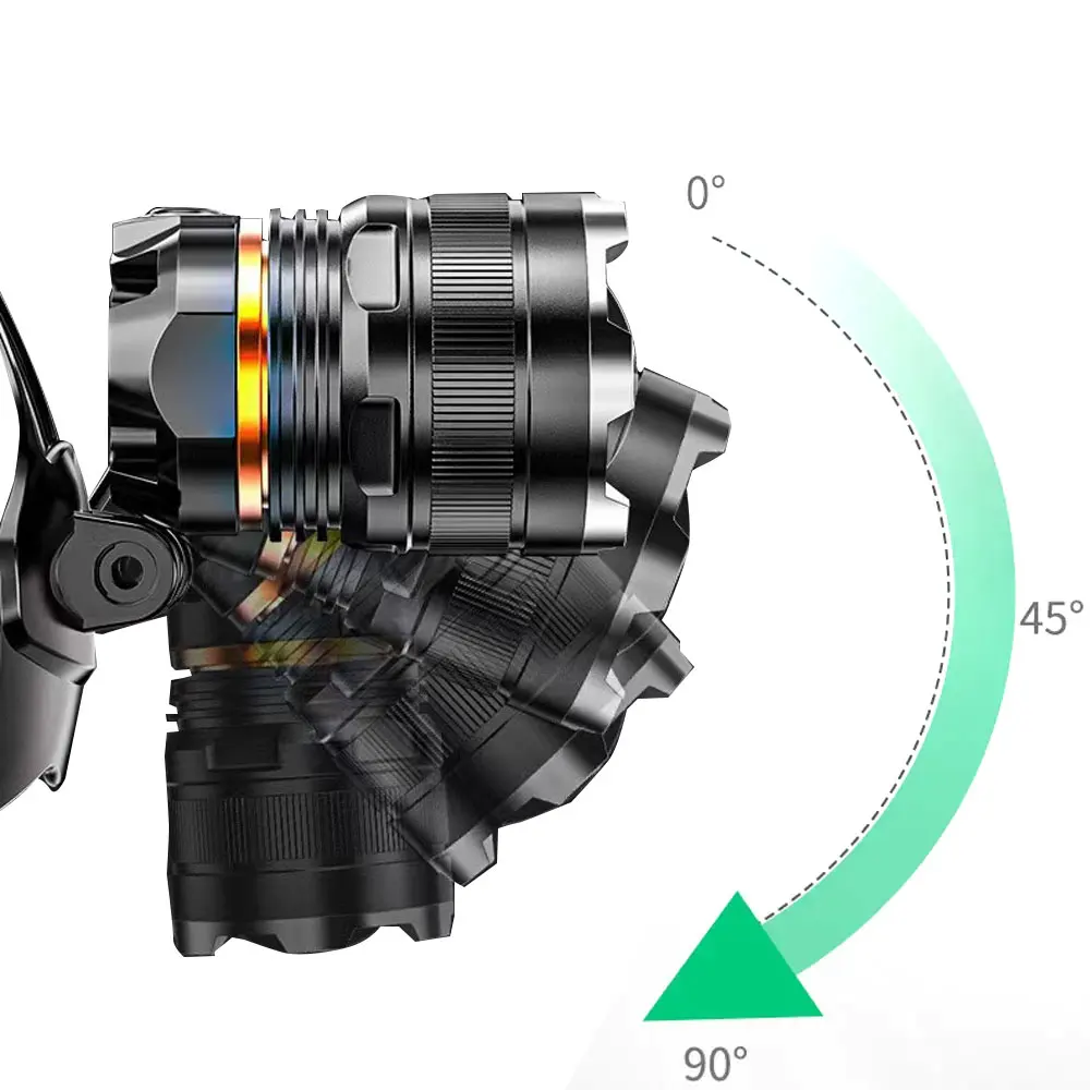 High Powerful Zoomable Sensor Headlamp Super Bright Outdoor Headlight torch Flashlight USB 18650 Flash Lamp Fishing Light