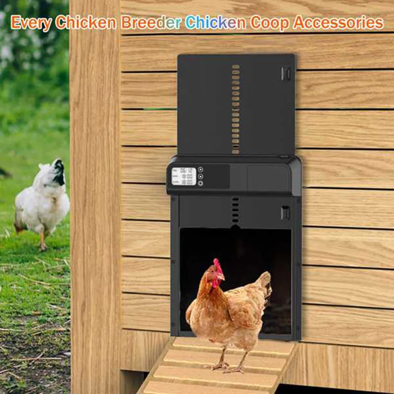 Intelligent Automatic Chicken Coop Door, LCD Display, Manual And Timed Open/Close Function, Outdoor Farm Accessories