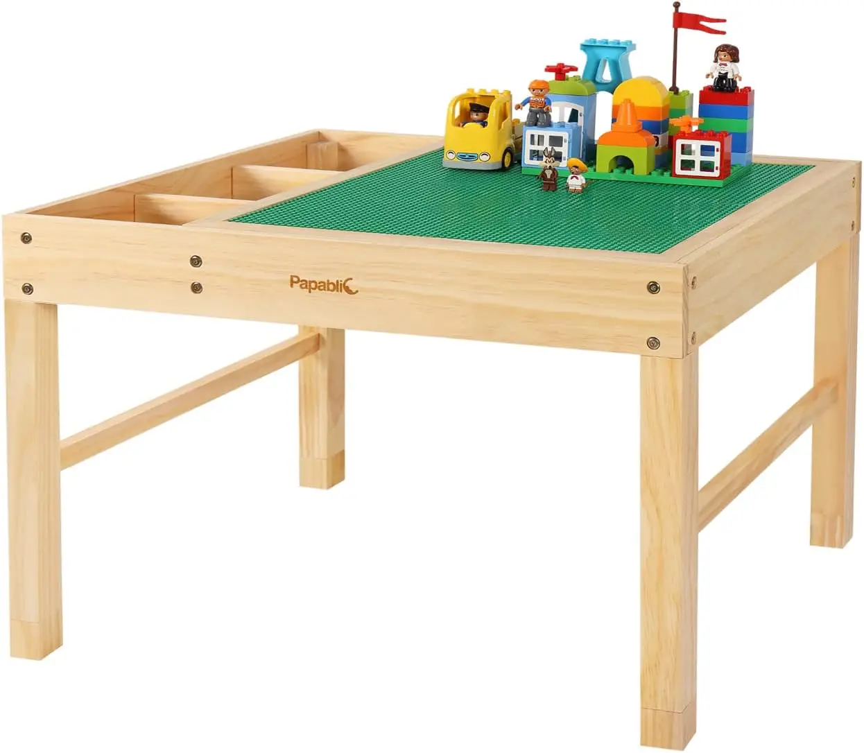 2 in 1 Kid Activity Table with Large Storage for Older Kids Compatible with Lego Building Block for Boys Girls