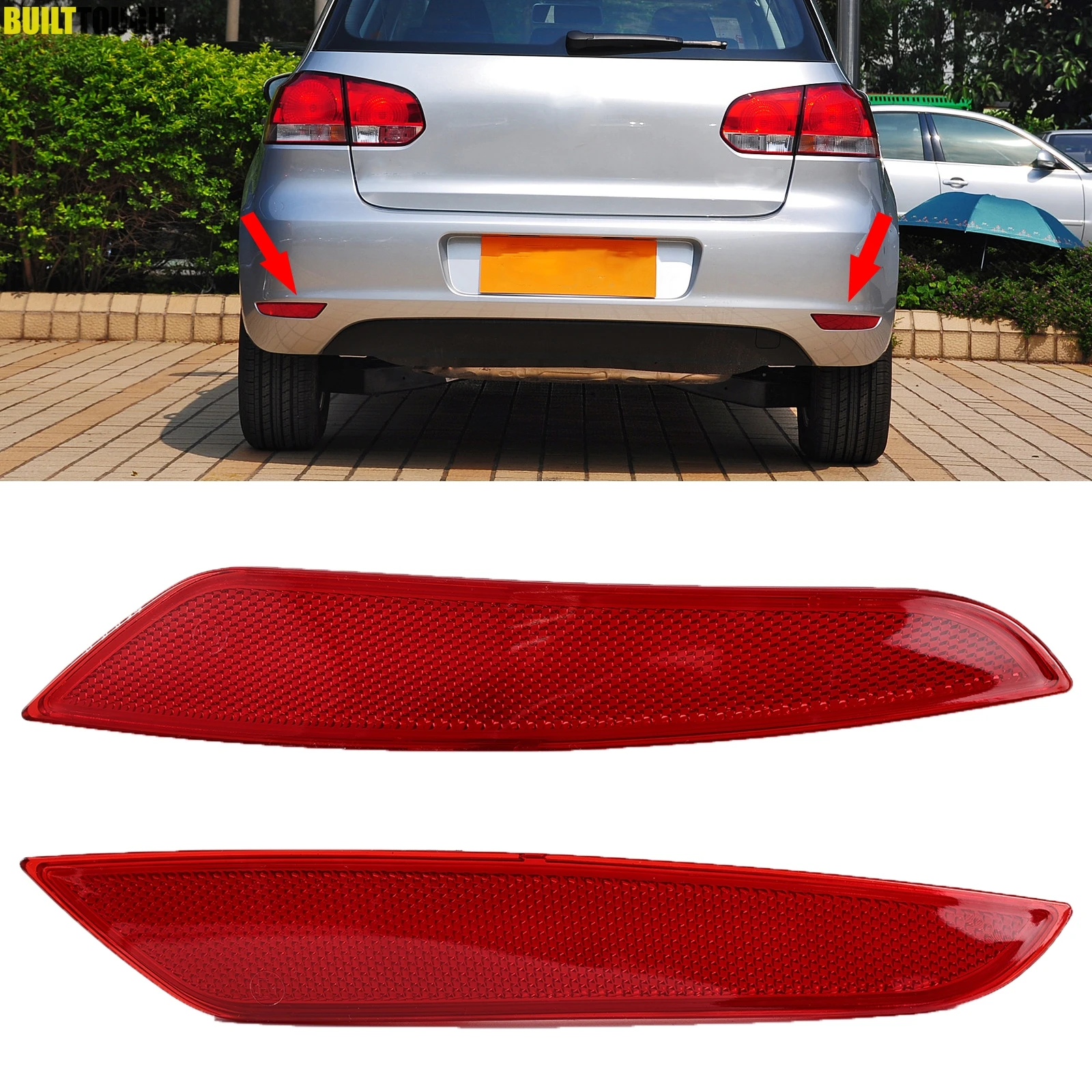 Rear Bumper Reflector Fog Lamp Tail Brake Light For VW Golf A6 MK6 2009 2010 2011 2012 2013 5K0945105A VW Accessories