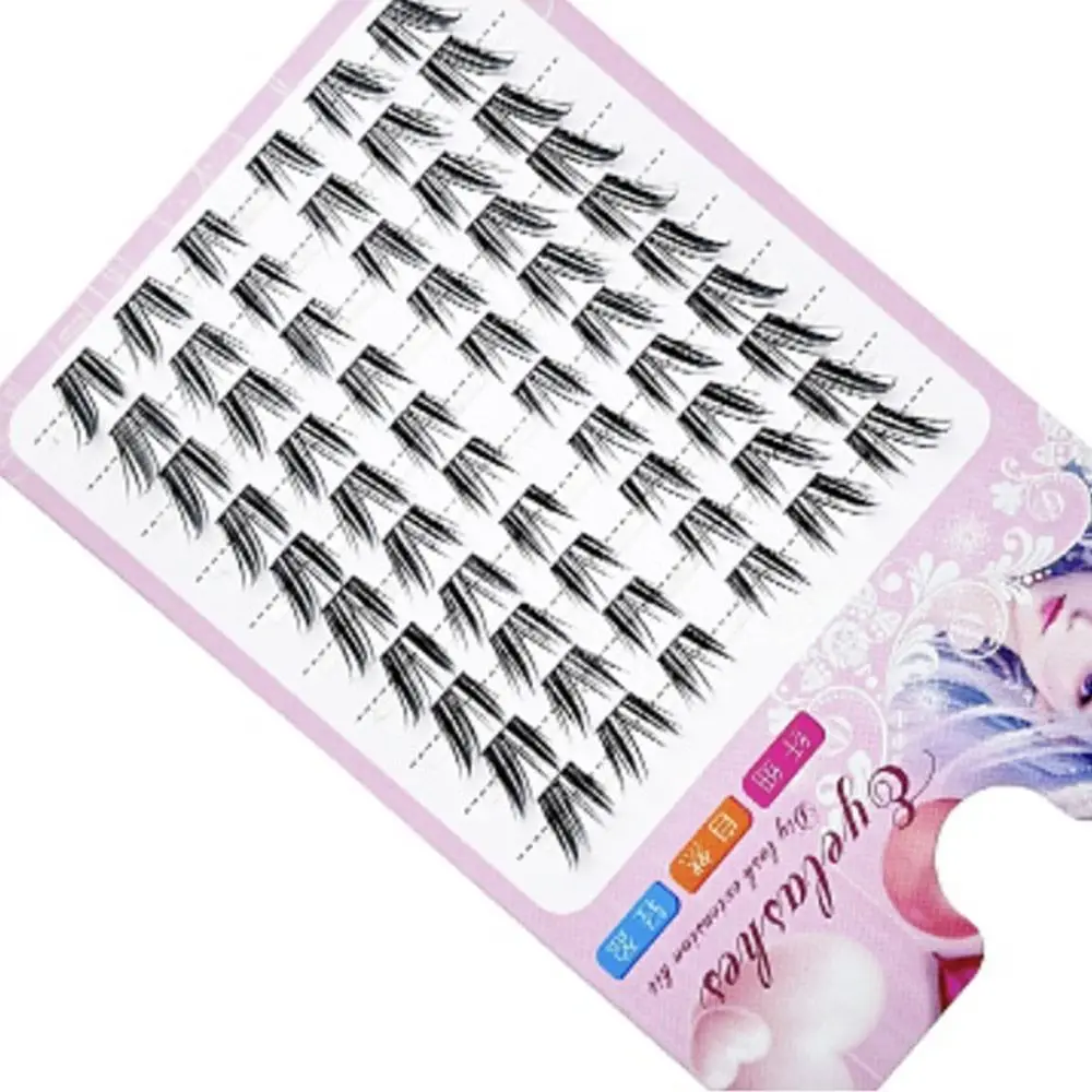 12mm Cat Eye Fairy Lash Clusters Spiky C Curl DIY Eyelash Extensions Wet-Look Individual Lashes