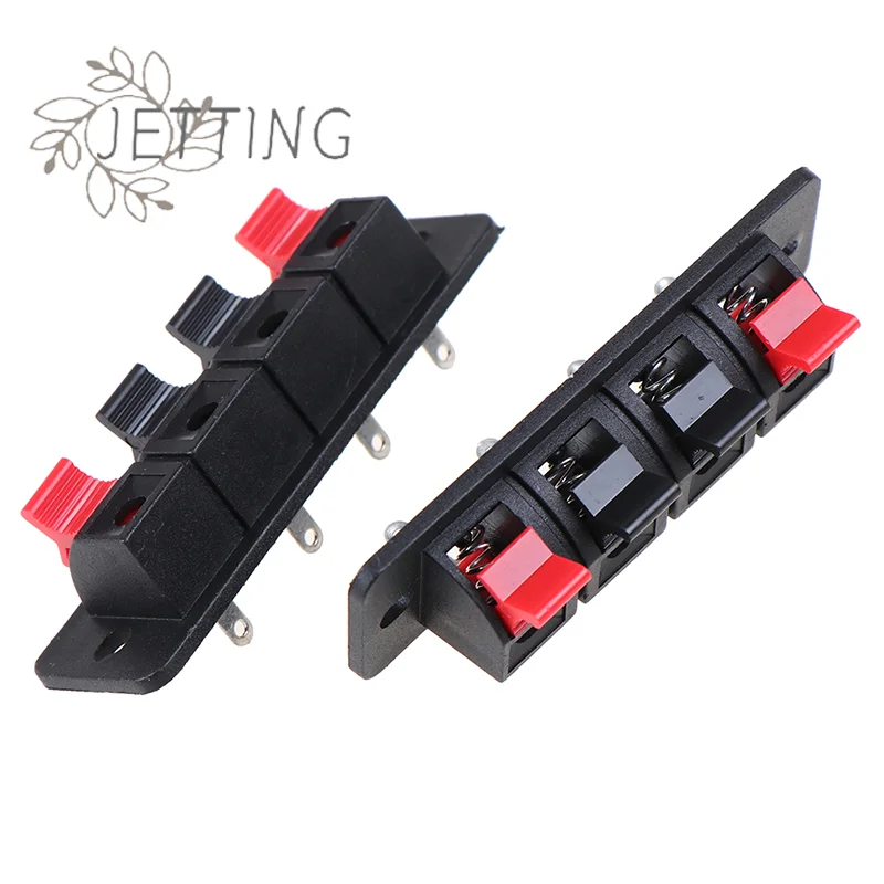 Hot 2Pcs 4Position Connector Terminal Push In Jack Spring Load Audio Speaker Terminals Breadboard Clip