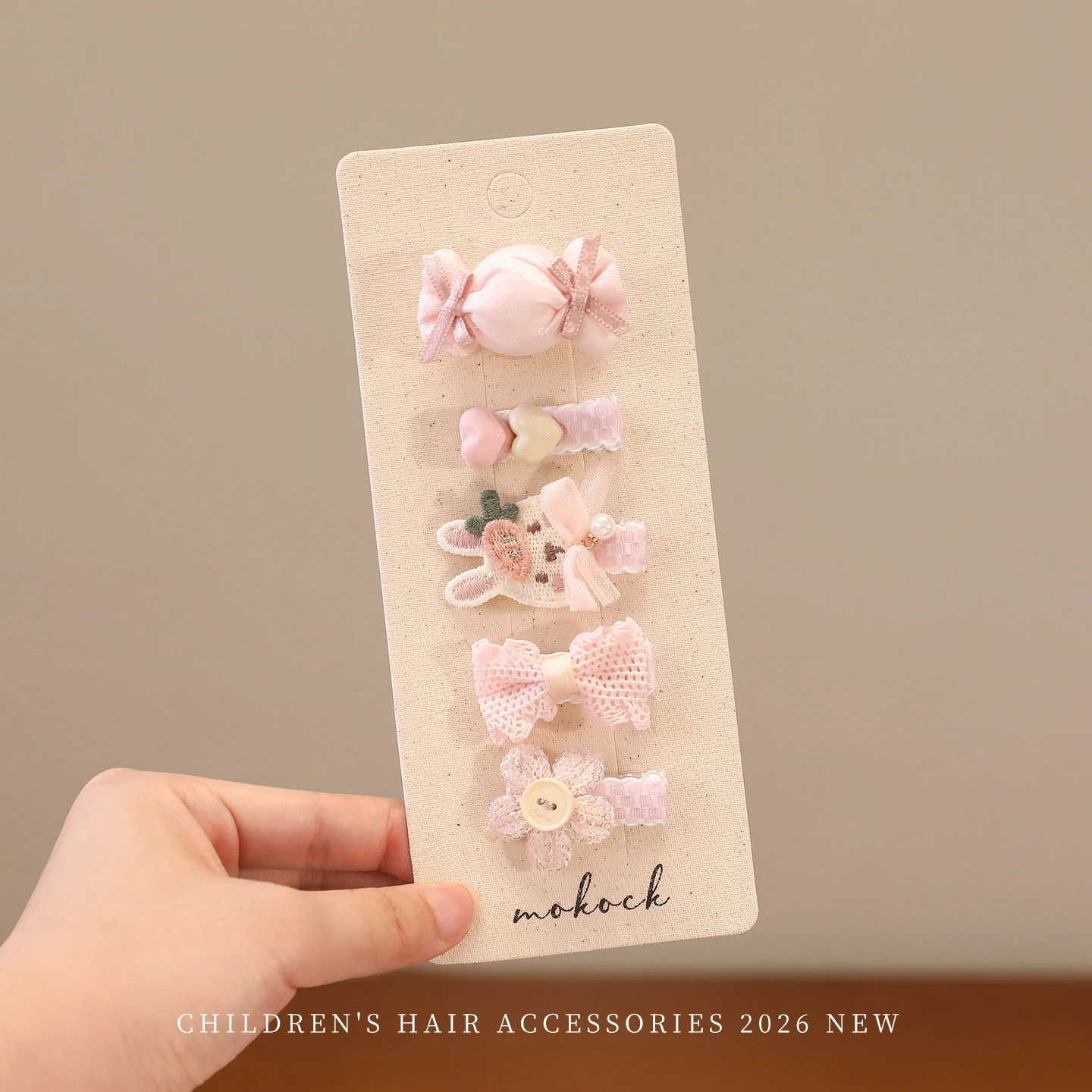 5-teiliges BB-Clips-Set für Kinder, Haarschmuck, süße bedruckte Haarspangen, Haarspange für Mädchen, Haarspange im Ins-Stil, Schleifen, Haarnadel-Ornament – Detail 3
