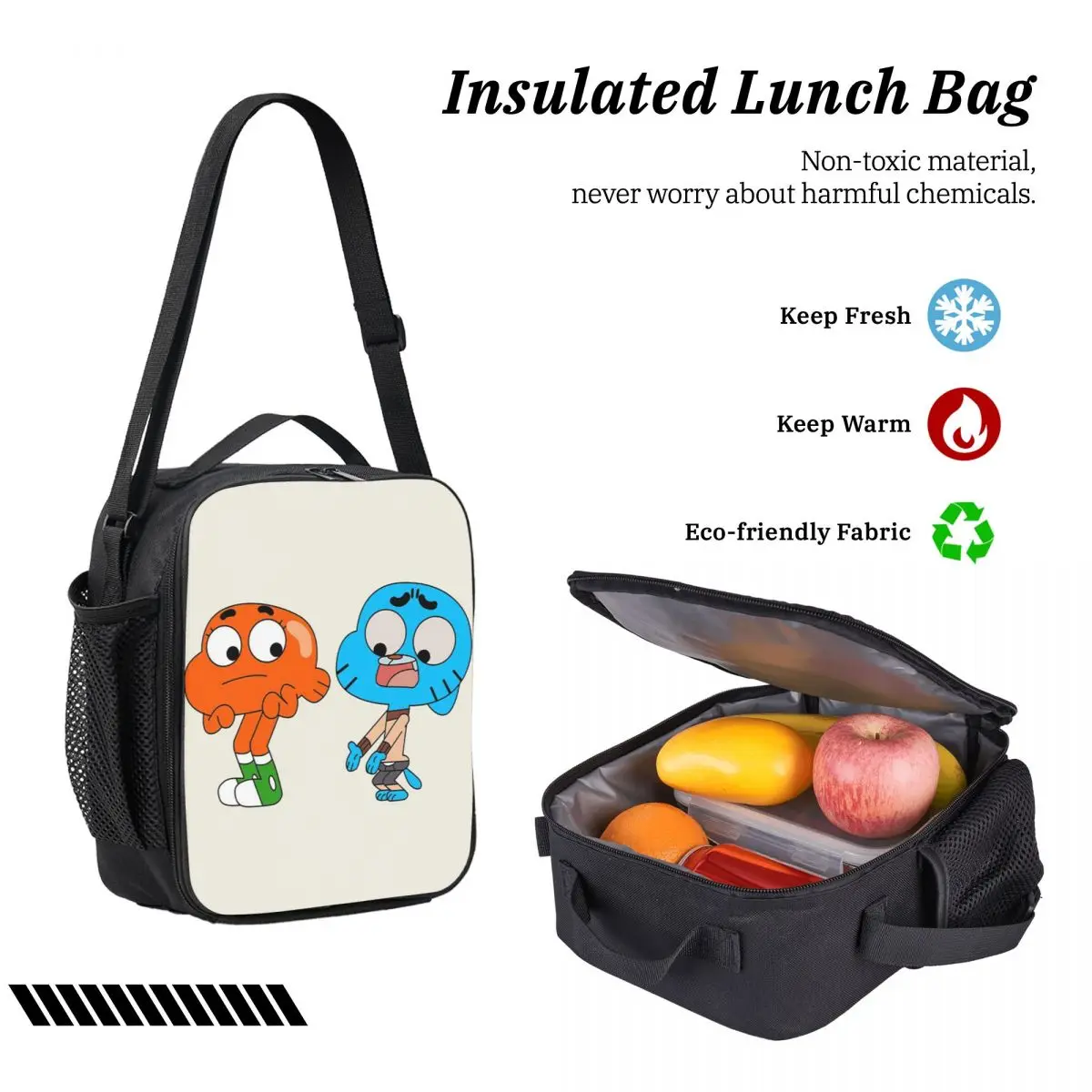 Gumball en Darwin, What The What Rugzak Jongen Meisjes Boekentas Schooltas Laptop Schoudertassen 3ps Geïsoleerde lunchtas Etui