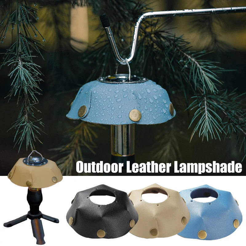 

Big Sale Portable Leather Lamp Cover Save Space Detachable Outdoor Furniture Travel Waterproof Lampshade Camping Accessories