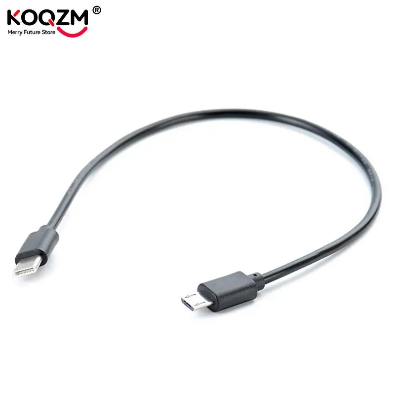 1 قطعة USB نوع C الذكور إلى مايكرو USB 5 دبوس B ذكر التوصيل محول وتغ محول الرصاص كابل بيانات للهواتف النقالة 30 سنتيمتر #6