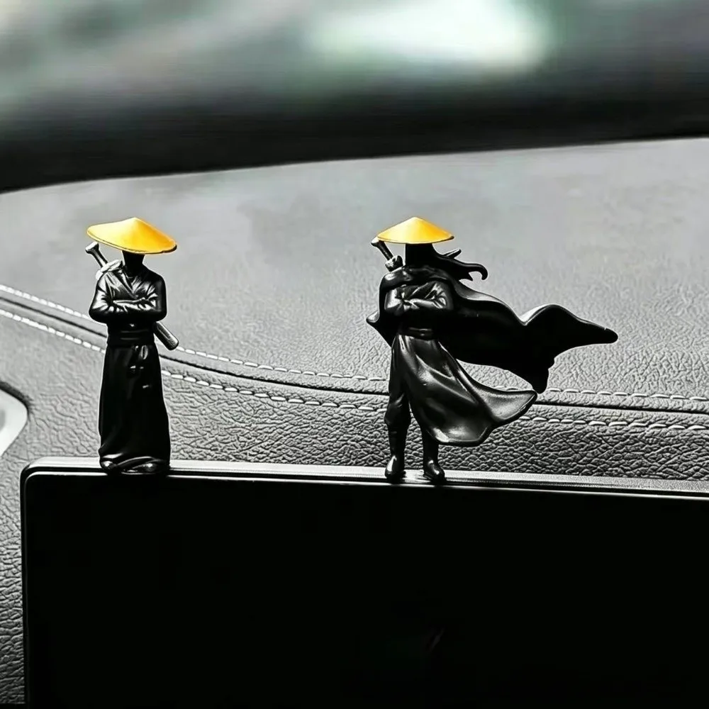 2/3/4pcs 5cm Chinese Swordsman Figure Creative Miniature Car Interior Decor Vintage Decorative Car Dashboard Ornament