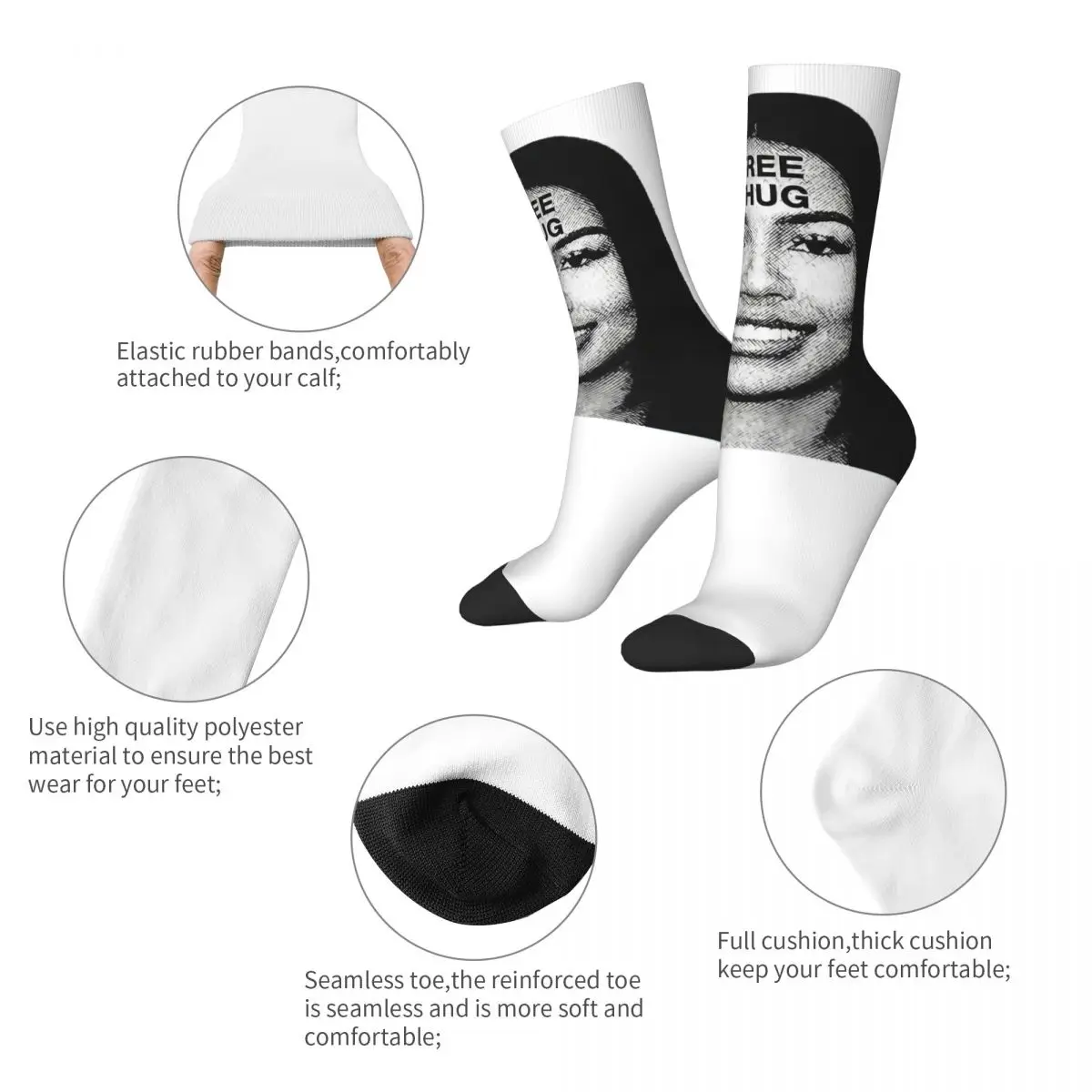 Crazy Design Rapper Mariah FREE Thug Slime Skateboard Socks The Scientist Polyester Middle Tube Socks for Unisex Breathable