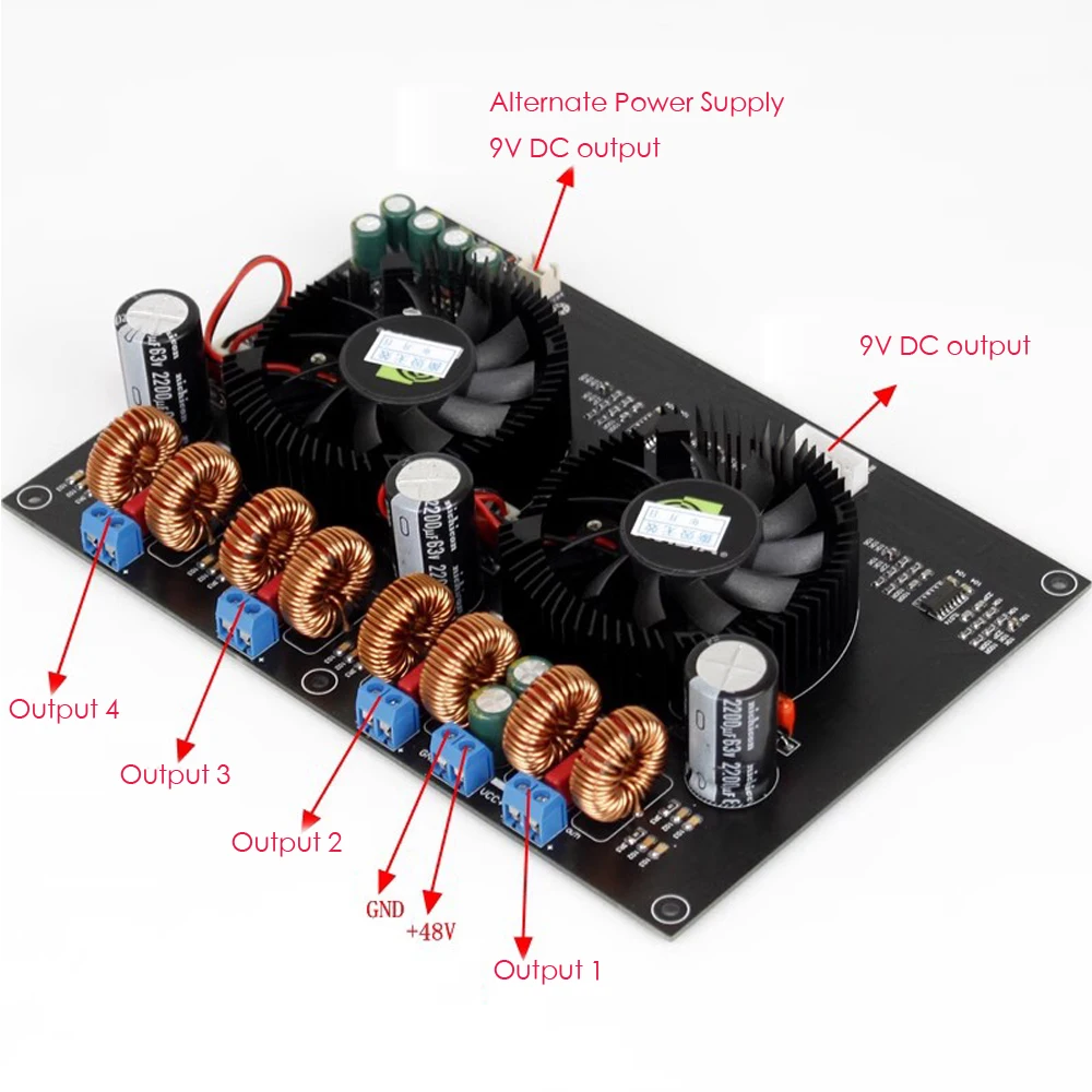 TPA3255 Four-Channel Digital Class D High-Power Amplifier Board 300W * 4 Amplifier