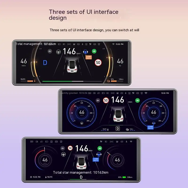 For Model 3/Y H6 Mini Screen Instrument Cluster Speedometer Gauges Dashboard Display 6.86\'\' INCH DISPLAY for Tesla 2017-2023