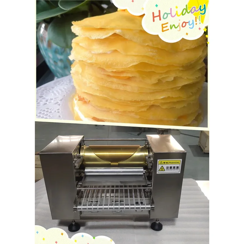Commercial Automatic Mille Crepe Wrapper Cake hine Thickness AdjustableThousand Layer Spring Roll Pancake Making Maker