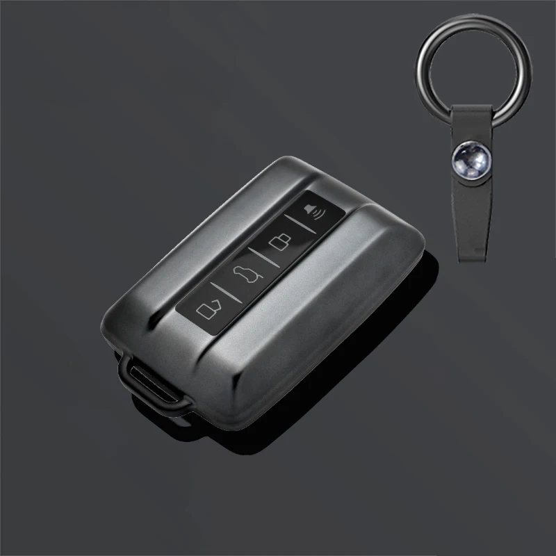 Grey TPU Car Key Case Cover Fob For 2021 Tank 300 Tank 500 Keyless Protective Shell Ring Keychain Car Accessories Protector