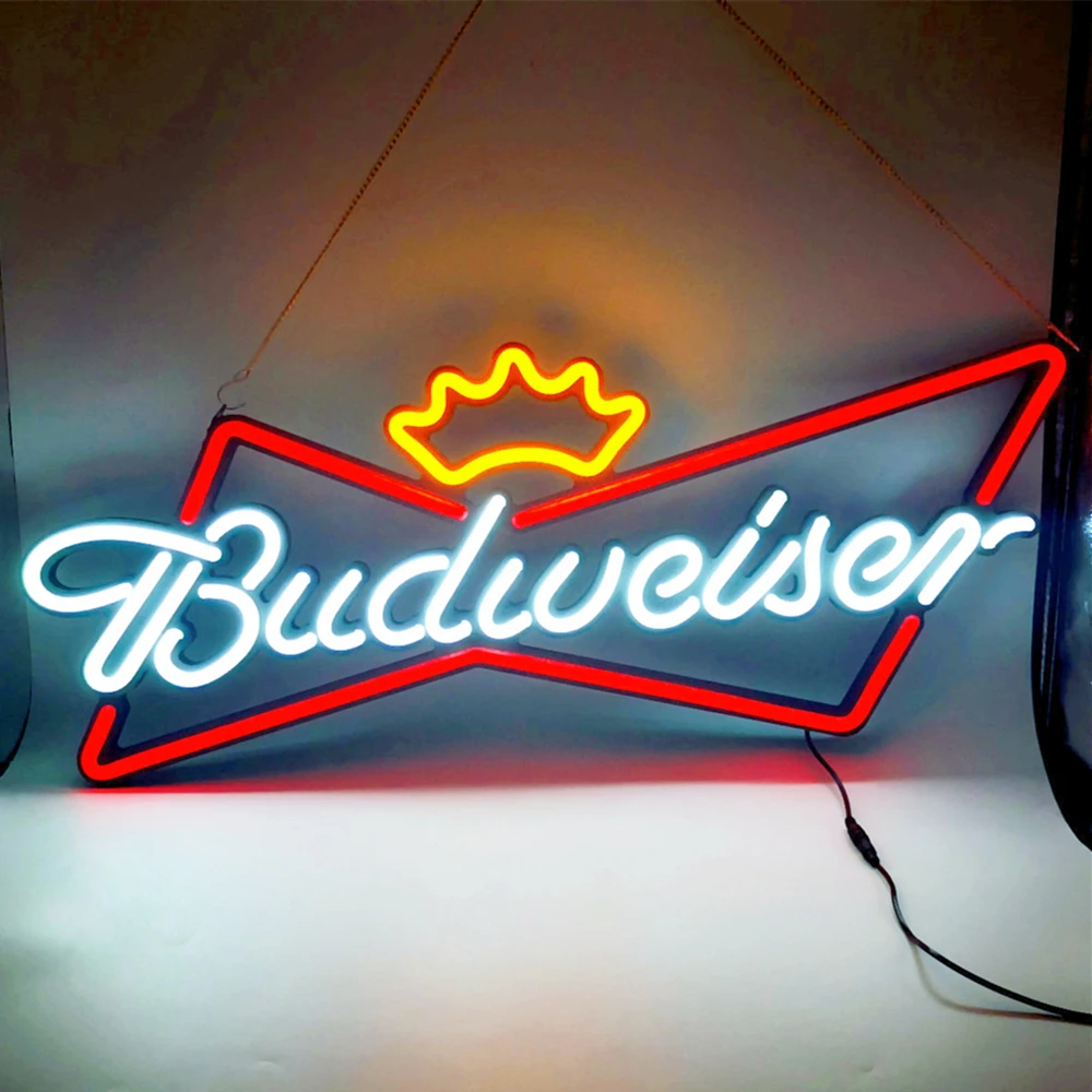 

LED Neon Budwese Light Sign 30x11 Inche Beer Custom Sign for Bar Coffee Store Open Business Sign Customizable Light Up Sign