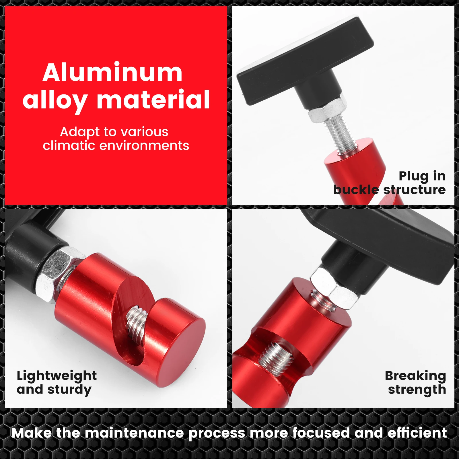 4Pcs Car Hood Strut Clamps Multi Purpose Snap on Lift Support Clamps Insert Type Buckle Structure Stable Support for Multiple