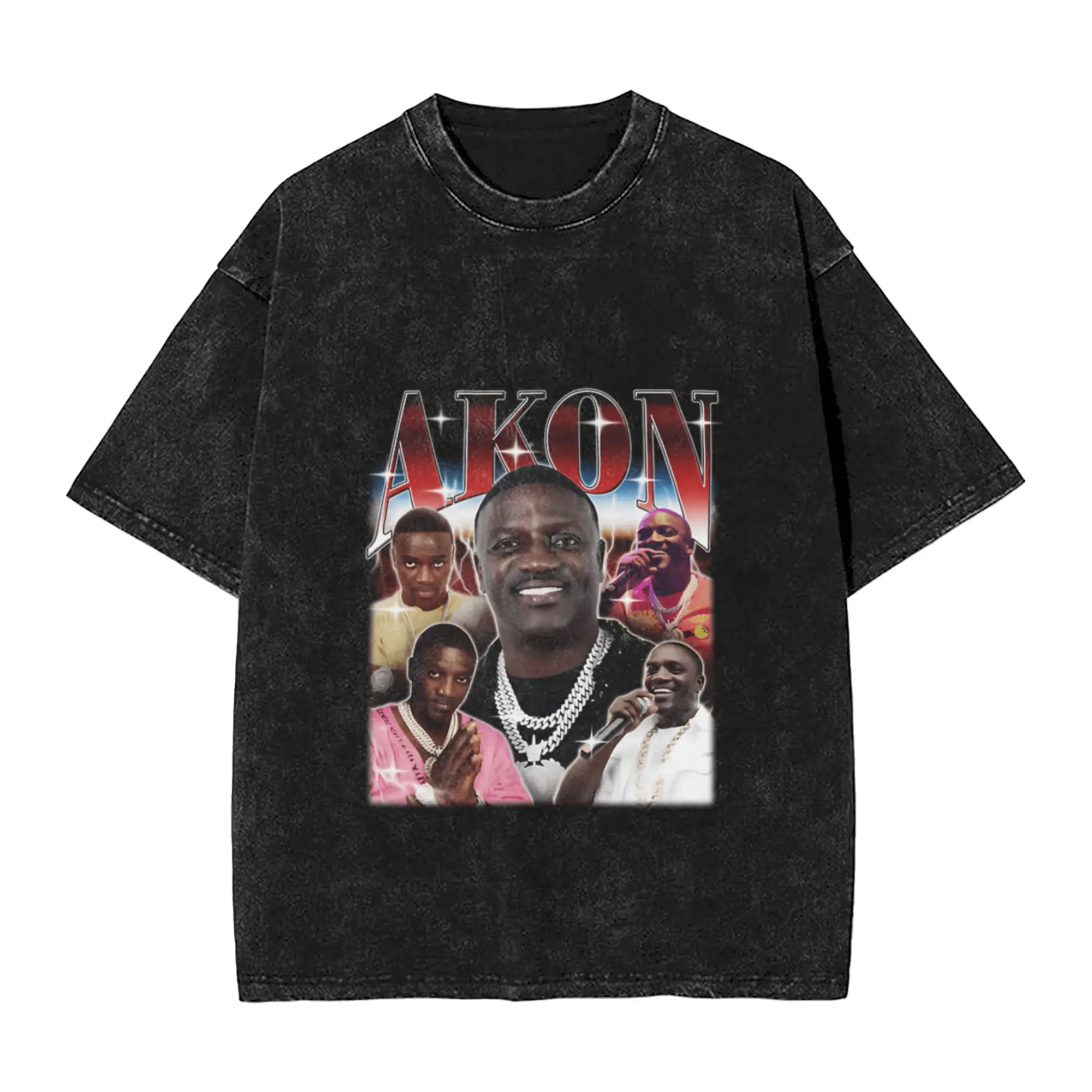 Akon Music Legend Hip Hop Unique Cool A Vintage Oversized Cotton T-Shirts