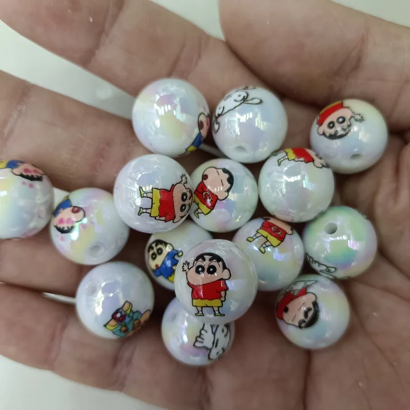 

20/50pcs for Crayon Shin Chan through-hole beaded DIY 16mm mobile phone chain keychain beaded pen accessory material
