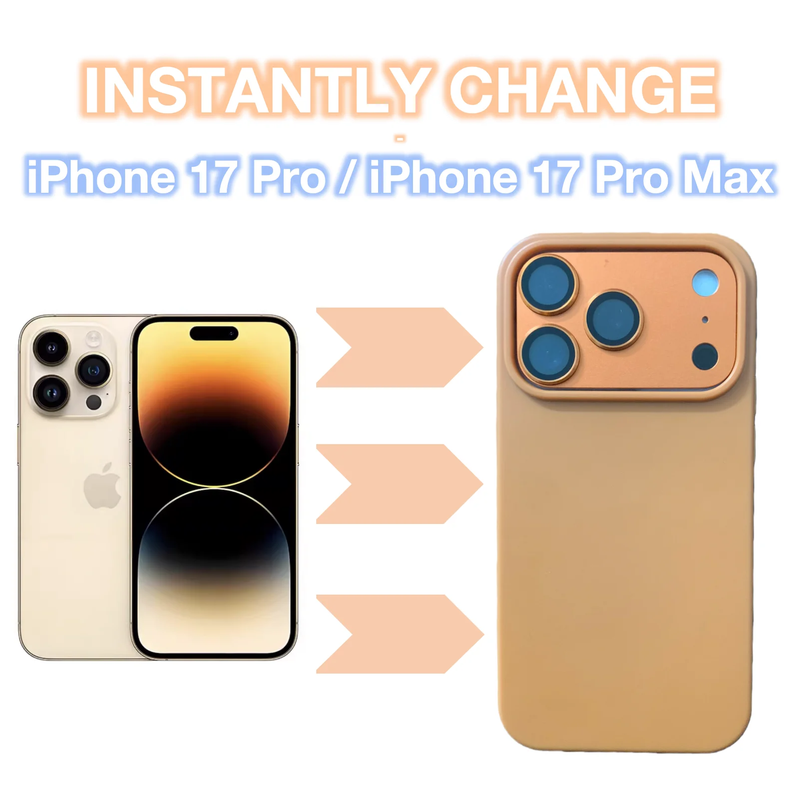 INSTANTLY CHANGE iPhone 17 Pro Max / iPhone 17 Pro ,For iPhone 14 15 16 Pro Max Phone Case Camera Protective Film
