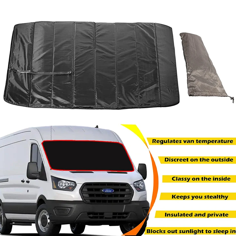 

MX Insulated Blackout Front Windshield Cover Window Cover for Ford Transit Camper Conversions Vans 2015-2022