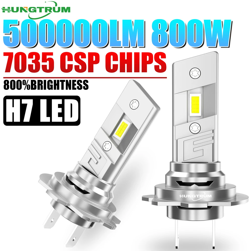 

Upgraded H7 LED Headlight 7035 CSP CHIPS 500000LM With Fan Turbo H7 Car Light Bulb Wireless Plug And Play 6000K Fog Lamps 12V