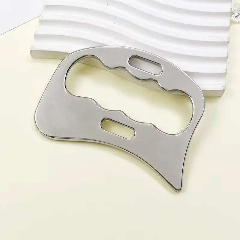 Stainless Steel Fascia Gua Sha Board,Facial Beauty Full Body Meridian Relaxation Tool,Portable Manual Massage Wellness Tool