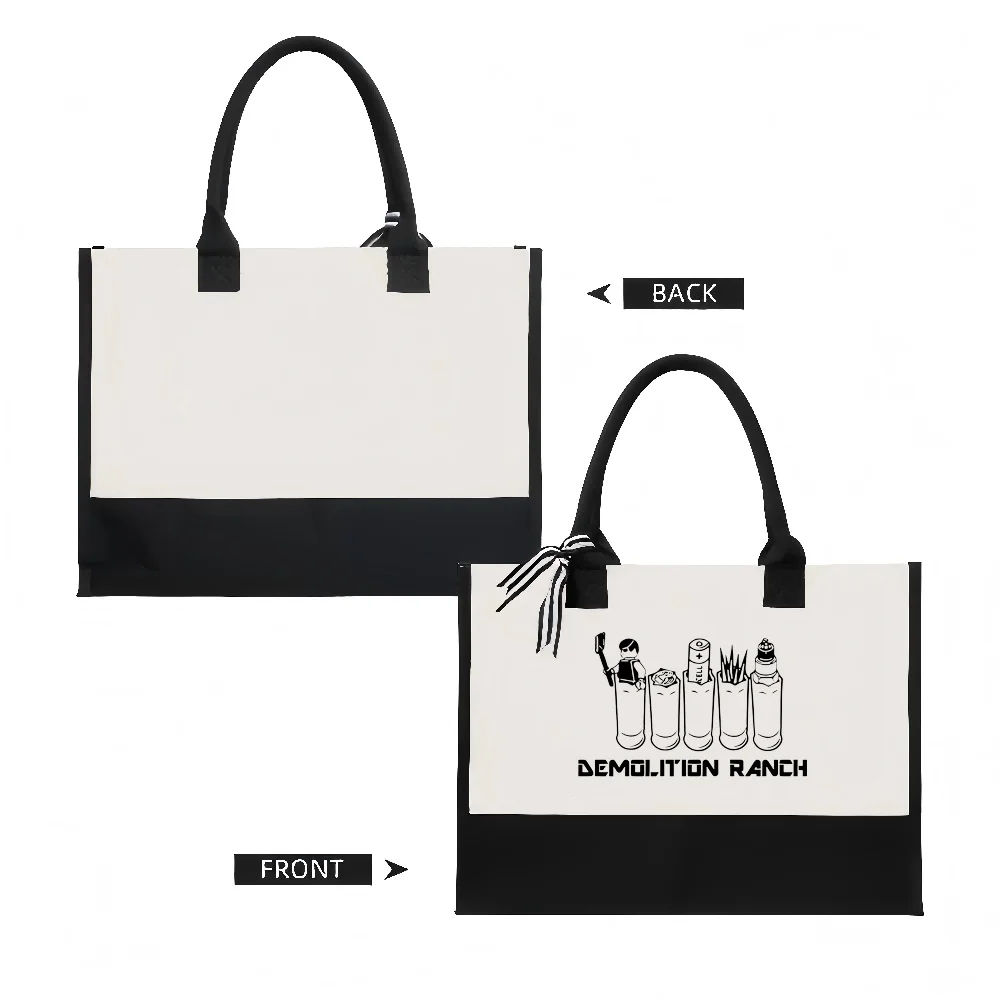 DEMOLITION RANCH 2026 وصول جديد موضة عملية واسعة قابلة لإعادة الاستخدام حمل حقيبة نمط طباعة 2 لهجة الثقيلة الكتف الكبير با #2