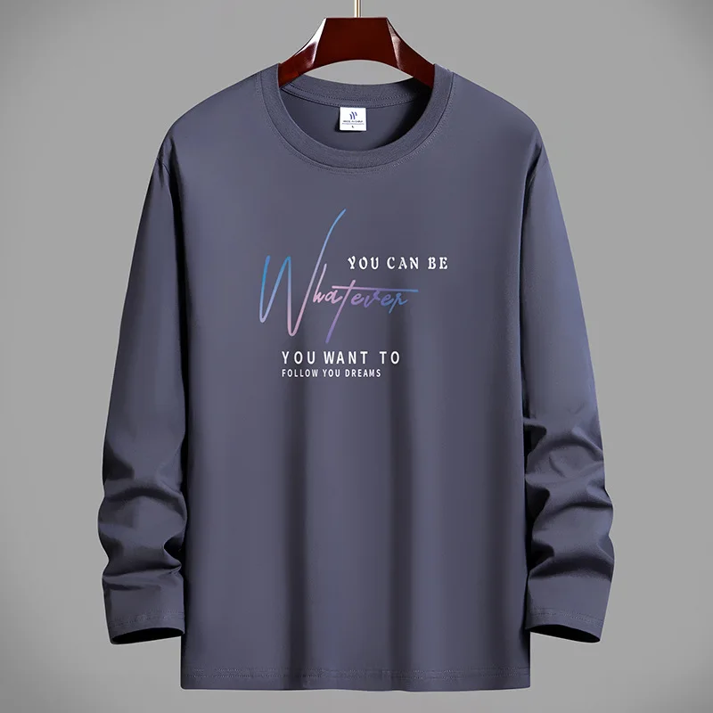 

T shirt for men Spring Cotton Anime Y2k top Long-sleeves tees Fashion pullovers Oversized O-neck printing T-shirt Men's clothing