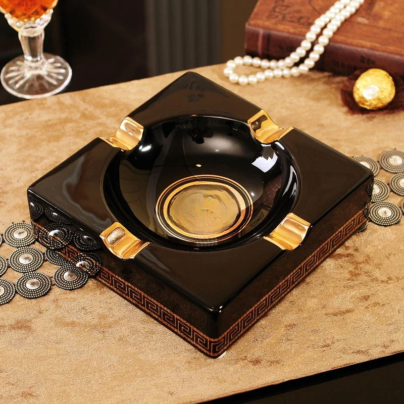 

European style ashtray ceramic ashtray creative trend fashion retro living room coffee table large home office