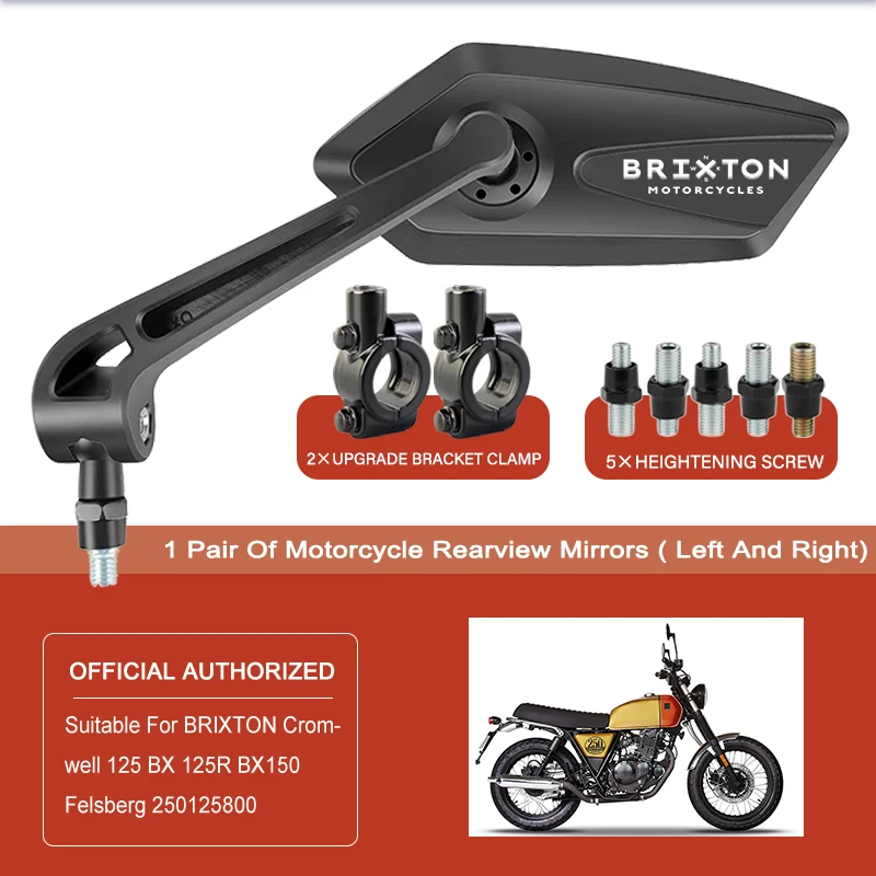 Espejo retrovisor giratorio ajustable para BRIXTON Cromwell 125 250 Crossfire 500, accesorios, espejos retrovisores laterales para motocicleta