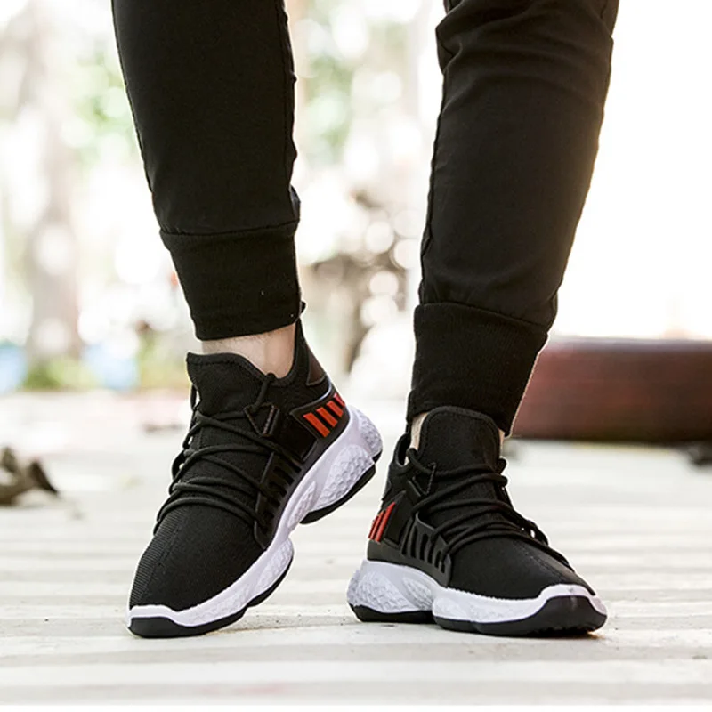 Men Vulcanize Shoes New Fashion Sneakers Men Casual Shoes Air Mesh Spring/Autumn Lace-up Solid Flat Light Shoes for Men Trend