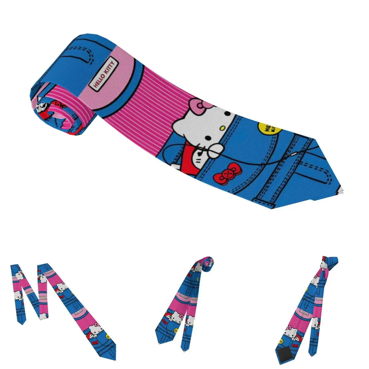 ربطات عنق هالو كيتي إن جيب للجنسين من البوليستر الحريري بعرض 8 سم لإكسسوارات الرجال وحفلات Gravatas