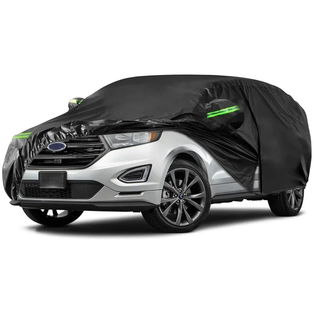 

Изготовленный на заказ водонепроницаемый автомобильный чехол 210T для Ford Edge 2007-2025 с защитой от ультрафиолета, молнией, двери, светоотражающей полосой и сумкой для хранения