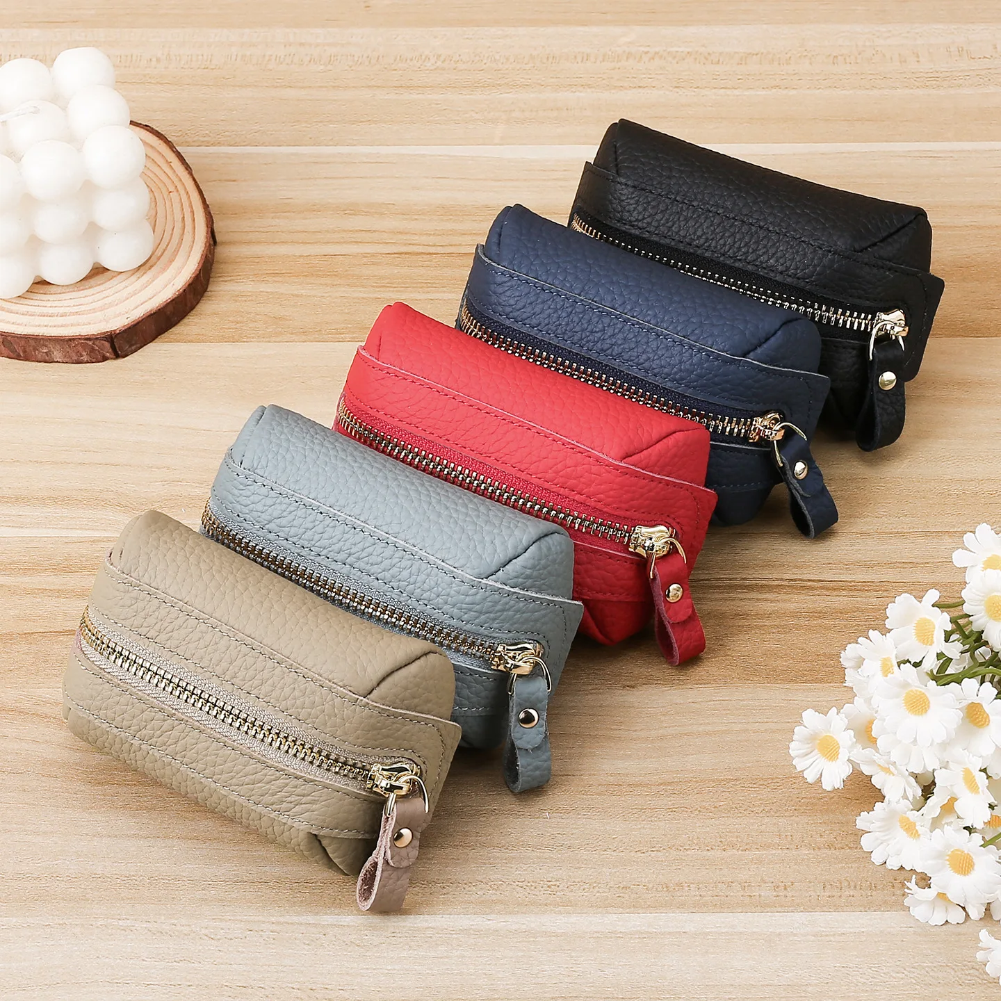 Bolsa grande para cambiar espacio, monederos minimalistas con cierre de cremallera, organizador de lápices labiales para mujer, bolsas portátiles para monedas