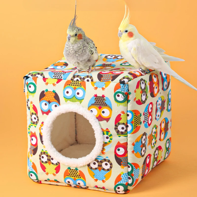 Hut Nest Bird Cages House Habitat Toys Mini Backpack Bird Cages Decoration Stuff Window Canarios Accesorios Bird Supplies RR50BN