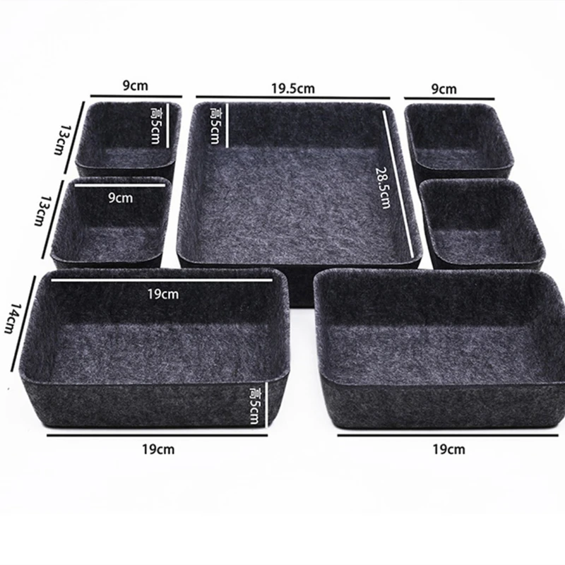 Sundries Makeup Storage Box Office Stationery Drawer Organizer Desktop Snacks Food Container Tool ,7Pcs/Set