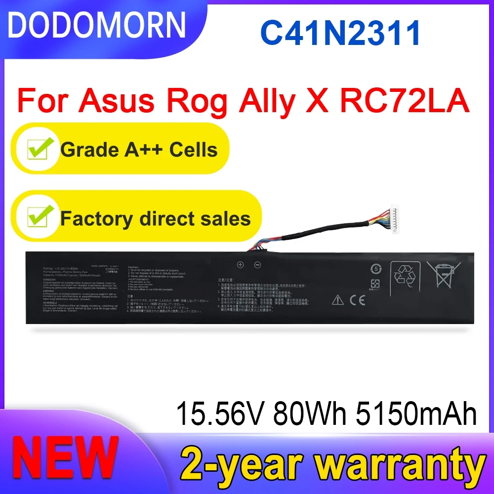 Factory Direct C41N2311 For ASUS ROG Ally X RC72LA RC72LA-ALLYX.Z1X Gaming Handheld PC Replace 0B200-04560000 4ICP6/42/111