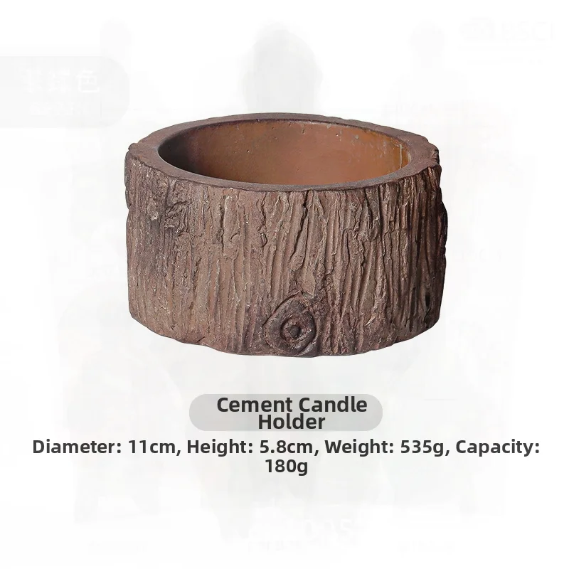 

Creative retro stump cement aromatherapy candle cup non-fire spar indoor lasting romantic light fragrance candle holder