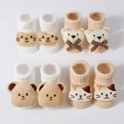 Nieuwe Babysokjes Kinderen Cartoon Leuke Meisjes Lente en Herfst Gebreid Katoen Mid Lengte 3D Pop Dier Baby Sokken 0-6 Maanden
