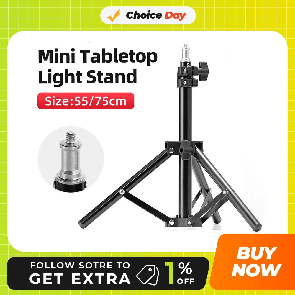 55cm 75cm MIni Tabletop Light Stand Tripod Background Support for Photo Studio Flash LED Video Light Softbox Umbrellas