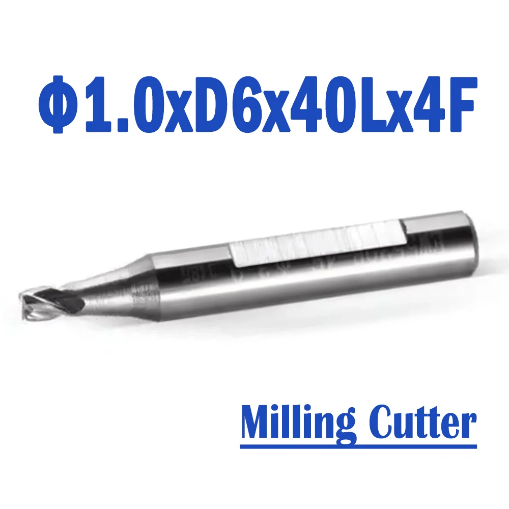 2 Pcs/lot Φ1.0xD6x40Lx4F Raize 60 Series Pro Carbide Milling Cutter Accessories For 363/333L/339/369/368A&B/383AC/388AC/398AC