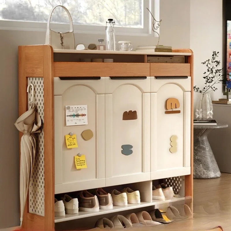 Girls Modern Shoes Rack Wooden Cute Hallway Vertical Saving Shoes Rack Narrow Space Muebles Para El Hogar Cabinet Furniture
