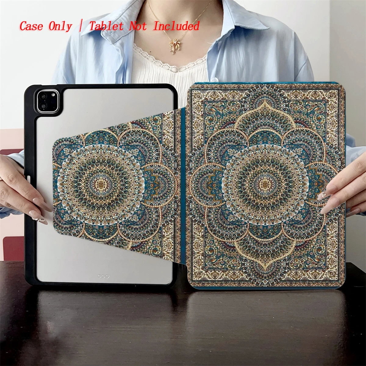 

Elegant Flower-Shaped Pattern iPad Case for 11th Gen 11-inch/A10 10.9 Auto Sleep/Wake Anti-Yellowing Cover