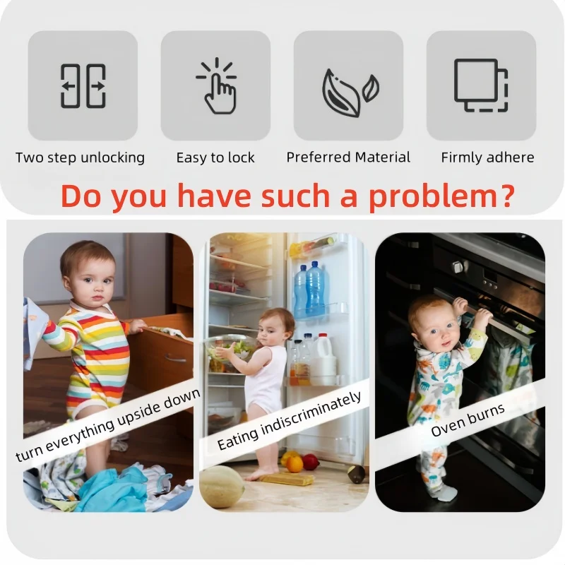 1 قطعة-4 قطعة سلامة الطفل قفل باب الثلاجة لا المسمار حريزعلى الأطفال قفل الثلاجة أقفال حماية سلامة الطفل لخزانة الميكروويف