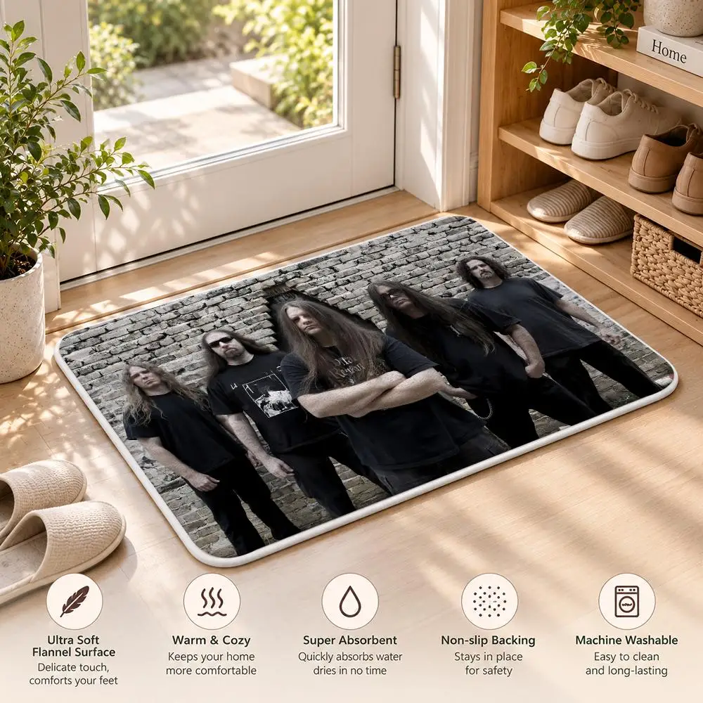C-CANNIBAL CORPSE Rock Band Floor Mat Flannel Rug Soft Non Slip Door Mat For Bathroom Bedroom Kitchen Living Room Home Decor