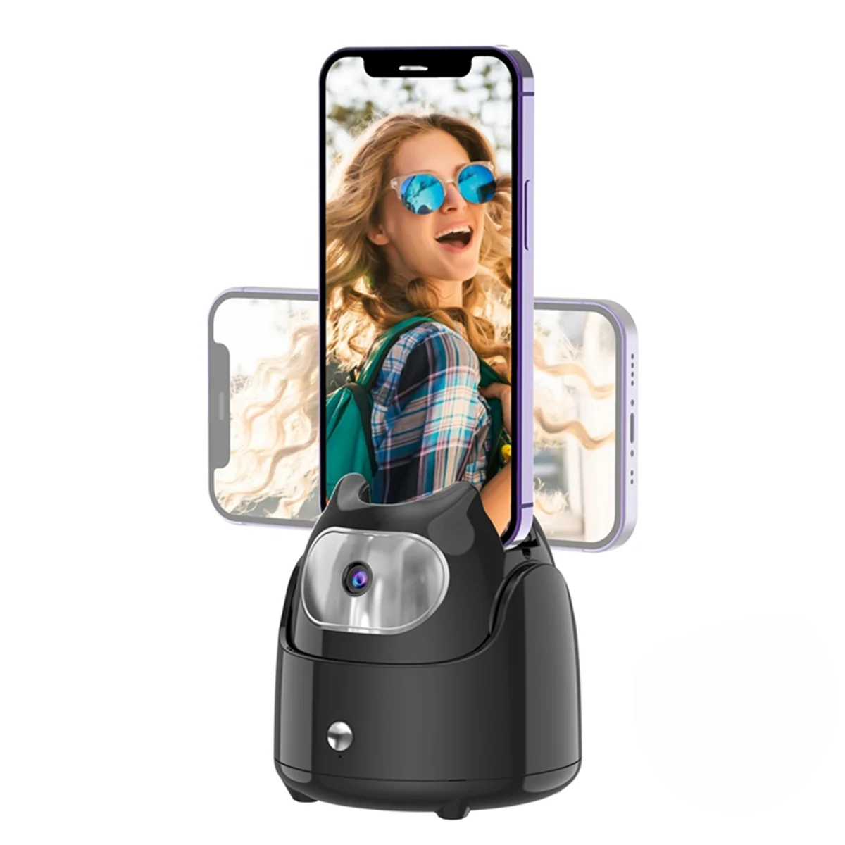 

Automatic Face Tracking Gimbal Mobile Phone Holder 360° Rotation AI Face Recognition Phone Tripod for Vlog Video Black