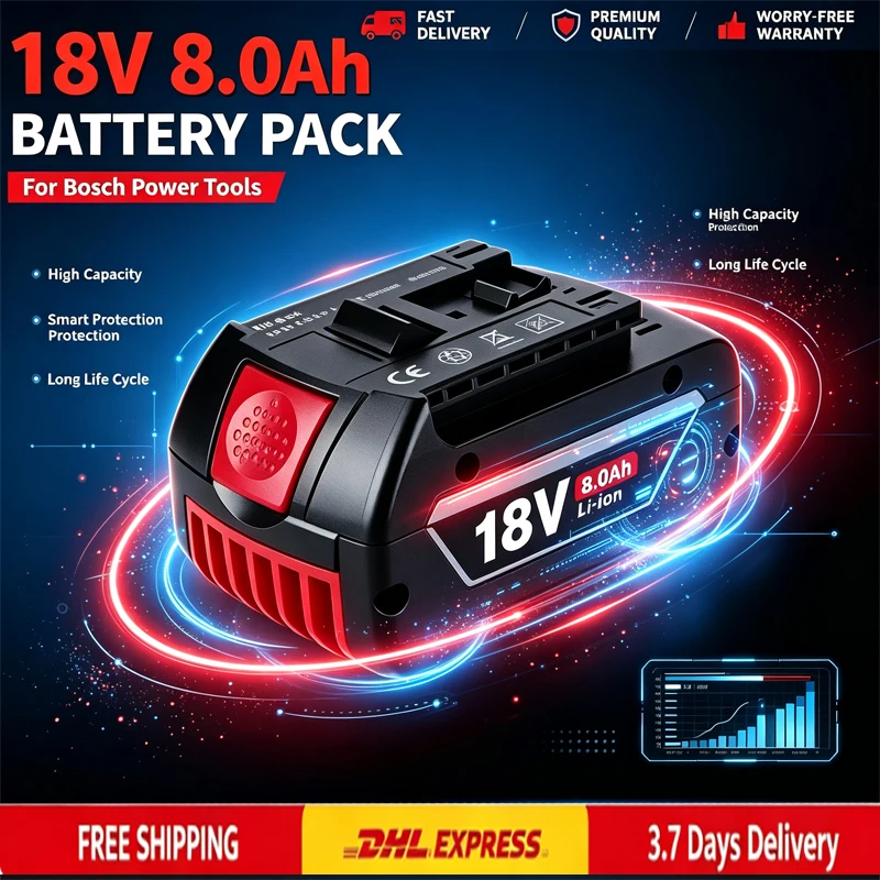 18V Original Lithium-Akku, für BOSCH 18V Akku 12,0AH Werkzeugakku BAT614 BAT618 BAT609, Ultra-Lange Lebensdauer
